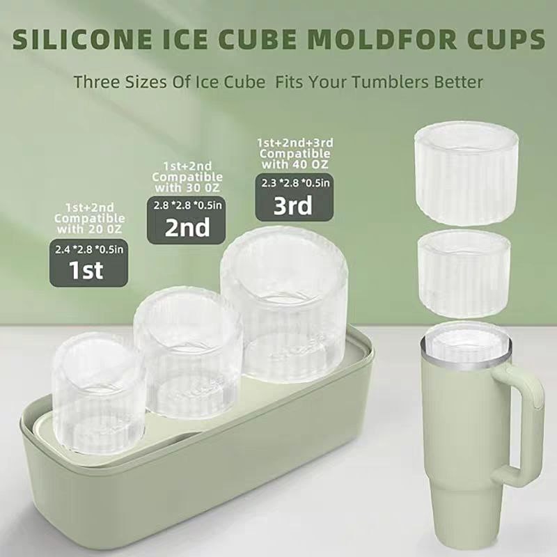 Stanley Large Capacity Silicone Ice Cube Mold with Storage Box