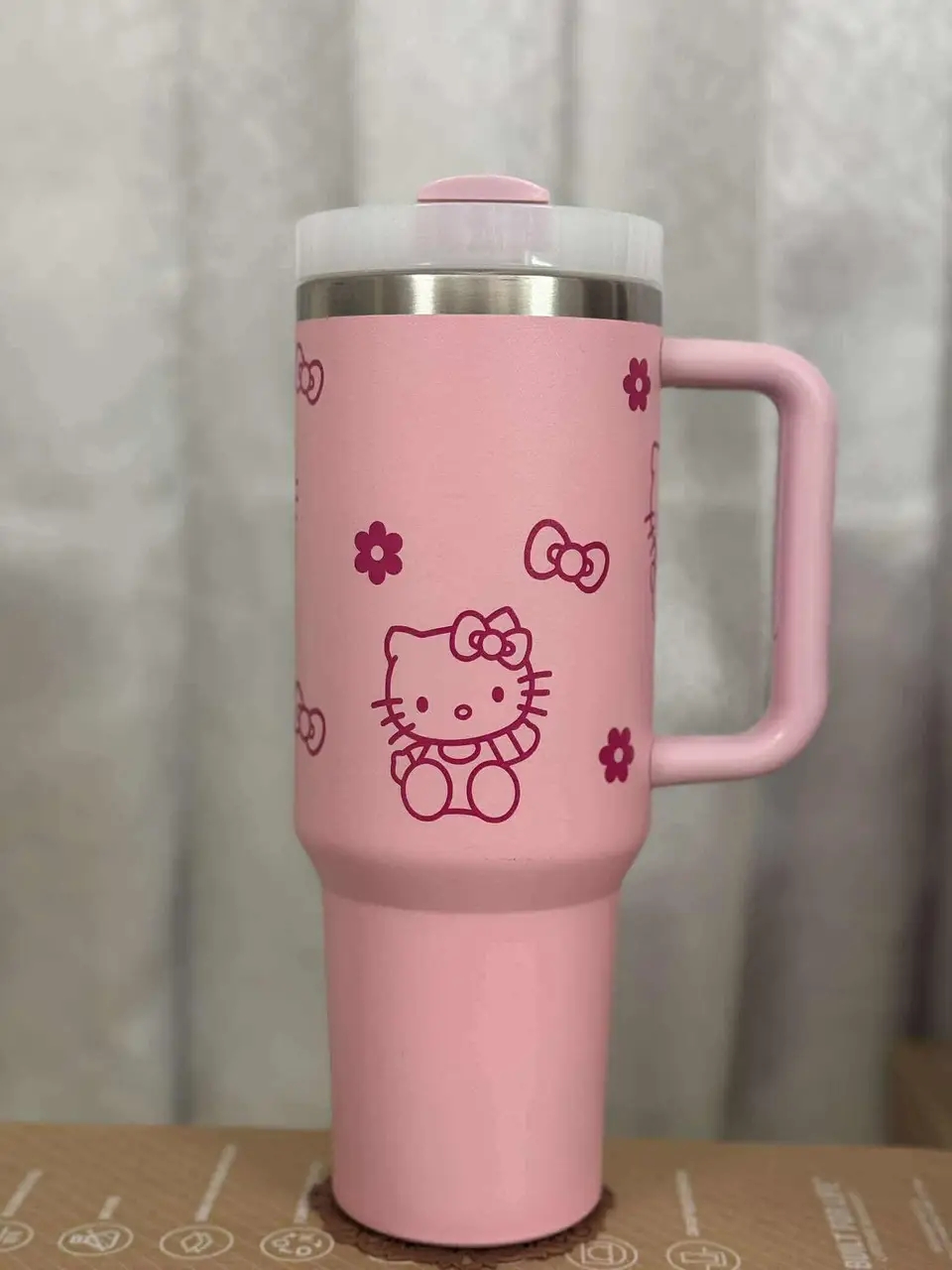 40Oz Sanrio Hello Kitty Stainless Steel Insulated Mug with Handle Straw Mugs Large Capacity Thermos Drinks Coke Cups Mug