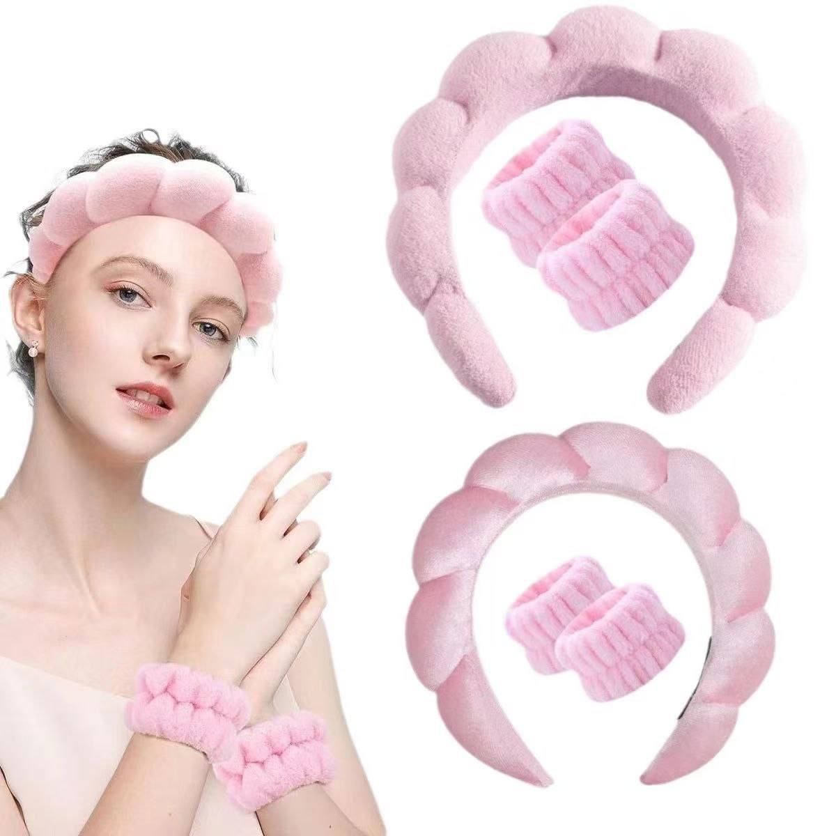 Soft Cloud-Style Twisted Towel Headband Set