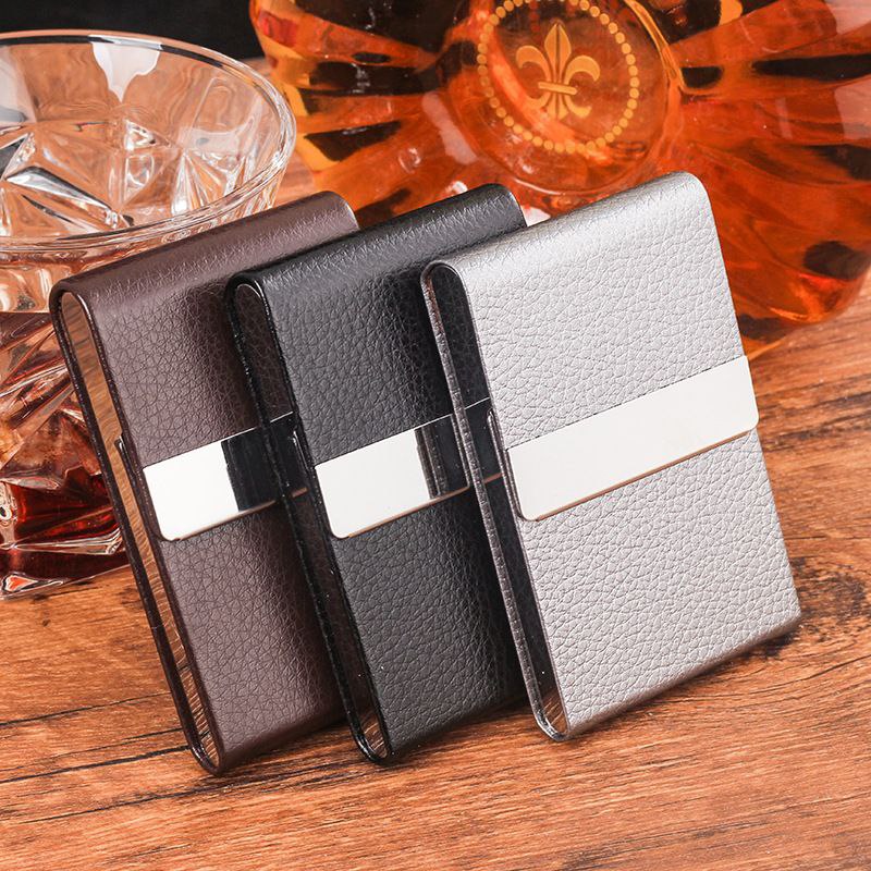 Portable PU‑Leather Cigarette Case